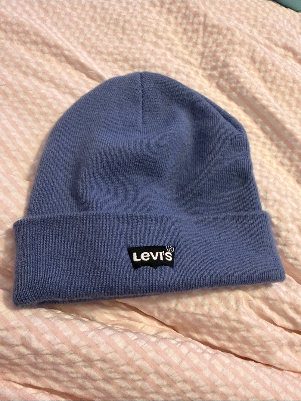 Levi's Periwinkle Folded Cuff Knit Beanie